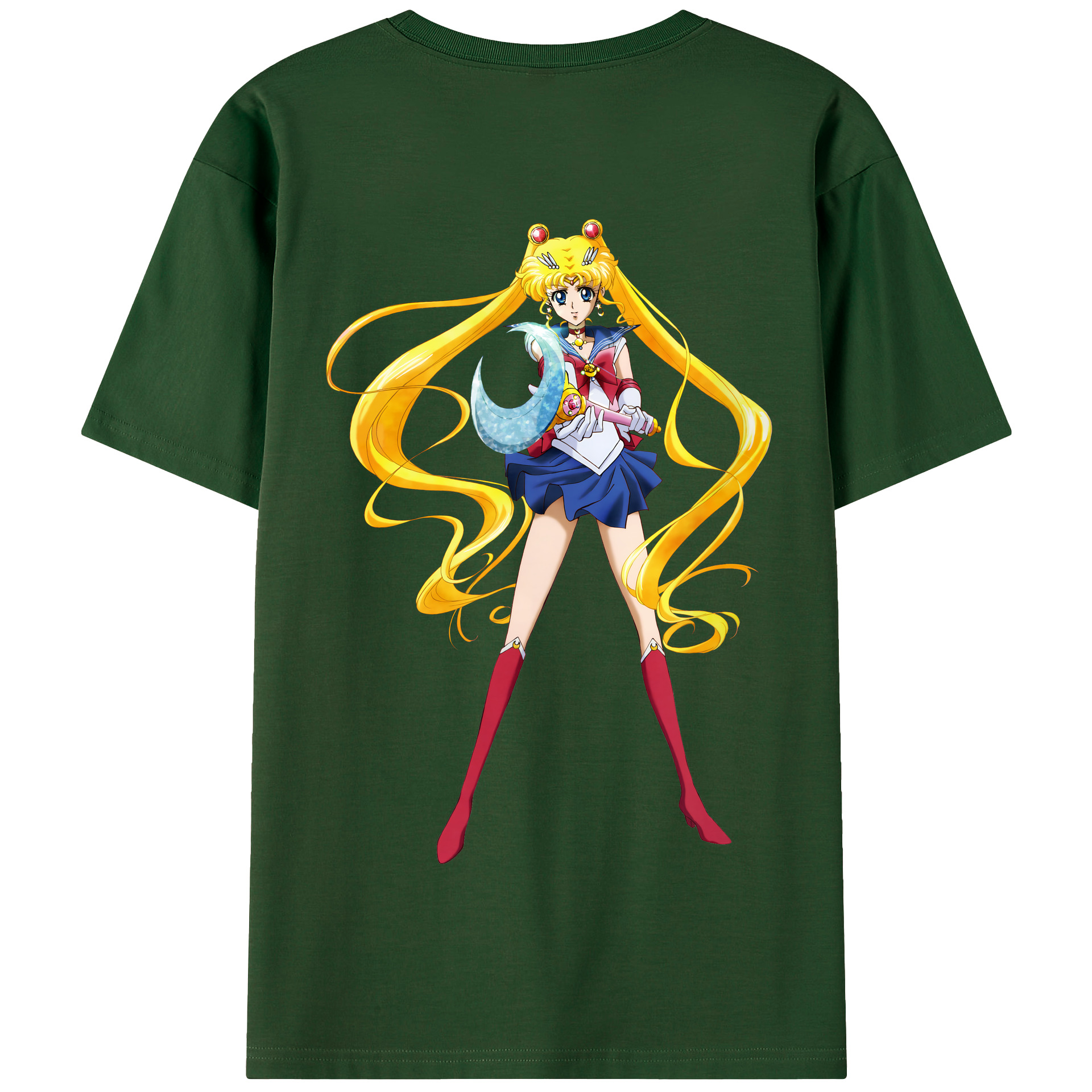 （画像用） 美少女戦士セーラームーン 月野 うさぎ つきの うさぎ Sailor Moon Tsukino Usagi 綿100％半袖Tシャツ（背面プリント）
